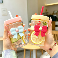Meilleures ventes : Gobelet en verre coloré avec paille, portable, pour fêtes en extérieur, souvenirs de mariage, cadeaux, bouteille d'eau en verre, vente en gros