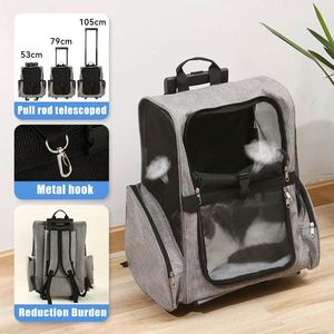 Bolsa de Transporte para Mascotas Plegable y Transpirable de Metal, Plástico y Poliéster, con Base Rígida y Función de Manos Libres - Product Image 2