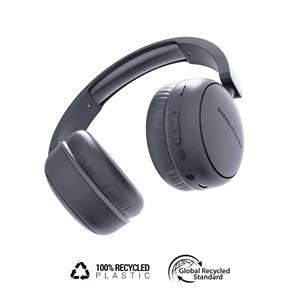 Auriculares Bluetooth HeadTuner con radio FM - Plástico 100% reciclado, reproductor MP3, lector Micro SD, Bluetooth Negro - Product Image 2