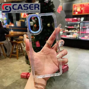 Capa de telefone com lente colorida transparente galvanizada para Sansung S24 S24ultra S24plus, chave à prova de choque, atacado de fábrica