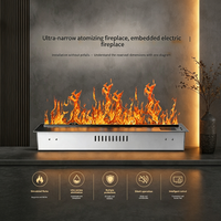 Cheminée 3D ultra-étroite à atomisation intégrée pour la décoration intérieure, humidificateur à flamme simulée, efficacité énergétique, protection contre la surchauffe