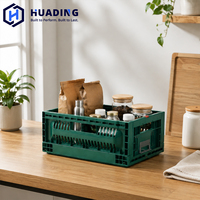 Panier à fruits pliable en plastique PP HUADING 400*300*170 mm, empilable, intérieur lisse