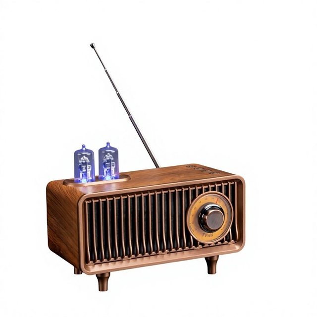 Portable Retro Radio with HD Video Wireless Audio Alarm & Clock Built-in Microphone Long Battery Life for