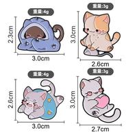 Pin Enamel Calico Kartun dari Paduan Seng, Bros Kerah Bentuk Tidak Beraturan, Lencana Nikel Hitam untuk Pakaian dan Tas Ransel