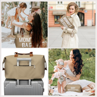Sac de voyage pour maman à compartiments séparés, en tissu Oxford, multi-poches, pochettes amovibles, manchon de bagage, sangle réglable, certifié Reach