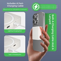 Chuangxinxin Banque d'alimentation magnétique 2-en-1 5000 mAh Portable 22,5W/20W Charge rapide bidirectionnelle QC3.0 Affichage LED Charge sans fil