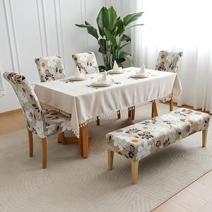 <span class=keywords><strong>Set</strong></span> di 4 Coprisedia per Sala da Pranzo con 1 Coprisedia per Panca, Elasticizzato, Lavabile, Stampato, Protezione per Sedie Parsons - Product Image 2