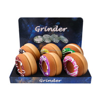 Lot de 6 moulinets à herbes en alliage de zinc en forme de donut, 4 pièces, accessoires pour fumeurs, pour magasin de tabac