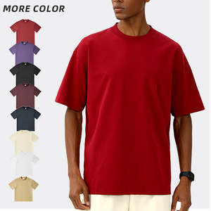 2025 venta al por mayor camiseta lisa Unisex algodón en blanco camiseta de gran tamaño 240G peso pesado logotipo personalizado camiseta para hombres - Product Image 3