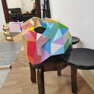 Estatua geométrica de fibra de vidrio con cabeza de <span class=keywords><strong>Mickey</strong></span> <span class=keywords><strong>Mouse</strong></span> para arte para escultura H60cm decoración del hogar y la Oficina - Product Image 3