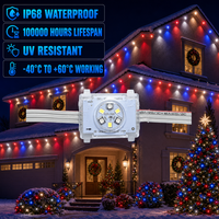 Vente en gros usine : Éclairage de Noël extérieur permanent pour toiture, 48V, type méduse, RGBW, IP68, UCS2904, Lumières ponctuelles RGBIC