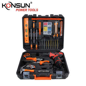 KONSUN Perceuse à percussion électrique 68 pièces et ensemble d'outils complet avec embouts |   Kit multi-usages pour la maison/le <span class=keywords><strong>bricolage</strong></span> avec étui rigide |   Support OEM - Product Image 3