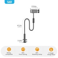 Support de tablette à col de cygne réglable de 120cm, à une main, en métal souple robuste et long pour support de bras pour tablettes iPad 12.9''