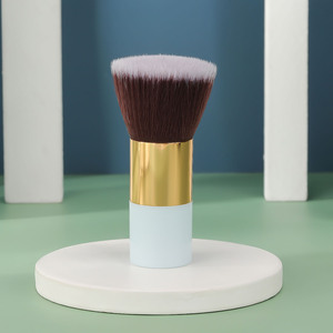 Grand <span class=keywords><strong>pinceau</strong></span> à poudre <span class=keywords><strong>Kabuki</strong></span>, moelleux et dense, en fibres synthétiques PBT, végétalien et sans cruauté, avec manche carré, personnalisable OEM - Product Image 5