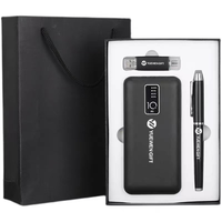 Bestseller Großhandel Personalisierte Luxus-Powerbank Notizbuch USB-Stick Büro Executive Werbegeschenke Firmengeschenk-Set