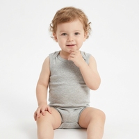 Neugeborenen Unisex Baby Strampler aus Baumwolle Ärmellos mit Druckknopfverschluss Sommer Großhandel Bodysuit