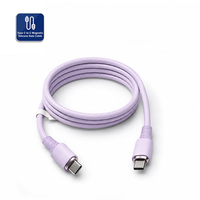 Câble de données magnétique en silicone Type-C vers Type-C, sensation douce au toucher, violet, longueurs personnalisées pour tous les besoins, chargeur 100W