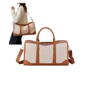 Sac de sport professionnel avec LOGO personnalisé avec compartiment à chaussures femmes hommes Weekender toile cuir sacs de sport unisexe