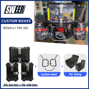 ชุดกล่องเก็บของสำหรับรถมอเตอร์ไซค์ <span class=keywords><strong>Benelli</strong></span> Trk <span class=keywords><strong>502</strong></span> กล่องหลังและกล่องข้าง ทำจากอลูมิเนียมอัลลอยด์ กล่องเก็บของด้านบน กล่องเก็บของด้านข้าง กล่องเก็บเครื่องมือ กล่องแบบกำหนดเอง - Product Image 2