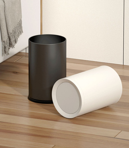 Hai Lớp Kim Loại Chất Thải <span class=keywords><strong>Bin</strong></span> Với Nắp Lắc Thiết Kế Đơn Giản Hình Trụ Tái Chế Giấy Thùng Rác Thùng Rác Có Thể Lưu Trữ - Product Image 5