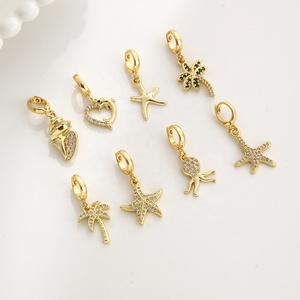 Phụ kiện trang sức đa năng bán chạy, tự làm vòng tay dây chuyền, mạ vàng 18K, đính đá, hình quả anh đào, bướm, chuồn chuồn, khóa cài - Product Image 6