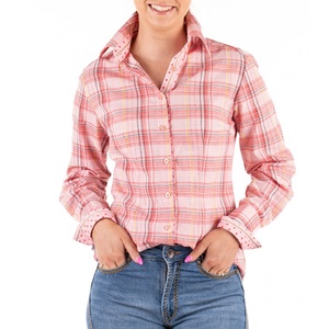 <span class=keywords><strong>Camicia</strong></span> a <span class=keywords><strong>quadri</strong></span> a maniche lunghe da <span class=keywords><strong>donna</strong></span> <span class=keywords><strong>camicia</strong></span> da lavoro in lino 100% con Logo aderente a maniche lunghe <span class=keywords><strong>camicia</strong></span> in lino Western arena - Product Image 3