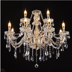 Lustre de luxe éclairage E14 bougie lustre Lustre <span class=keywords><strong>Suspension</strong></span> intérieur cage d'escalier <span class=keywords><strong>salon</strong></span> hôtel hall K9 lustre en cristal - Product Image 3