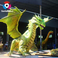 Statue de dragon grandeur nature Zigong Sanhe, robot animé géant réaliste, dragon animatronique