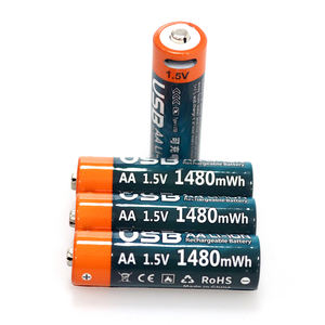 AA Recargable Tipo-C USB Batería de iones de litio portátil 1,5 V Alta capacidad 1480mWh Carga cíclica - Product Image 4