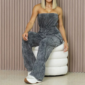 Tute senza maniche Sexy Casual da donna alla moda con tute a tracolla Top Skinny pantaloni lunghi - Product Image 1