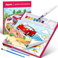 Ensemble de peinture à l'aquarelle en plastique Joycat pour enfants de 2 à 6 ans avec 2 pinceaux et un livre de dessin pour tout-petits