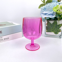 Verre à vin en plastique OEM personnalisé Bestwares, rose translucide, en PS, 250 ml, empilable, pour cocktails et desserts, idéal pour hôtels et banquets