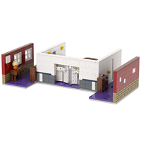 Set Mainan Blok Bangunan FNAF Room Peluches Plush Freddy Foxy, Kit DIY, Set Batu Bata MOC, Mainan Anak, Mould King MOC1438