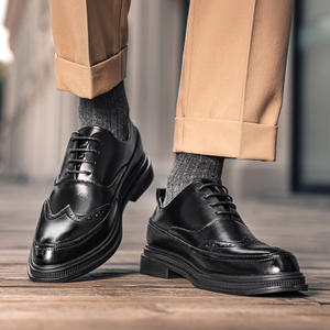 Zapatos de Vestir de Cuero con Plataforma para Hombre, Estilo Brogue, Formales y Casuales, Retro, para Padrinos de Boda - Product Image 2