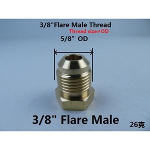 Capuchon de cloche en laiton de 3/8 pouce avec filetage interne SAE, raccord de tuyauterie à 45 degrés, douille hexagonale externe - environ. 1,9 cm - Product Image 5