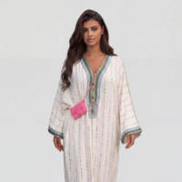 Gandoura personnalisée de qualité supérieure, robe modeste brodée, vêtements ethniques de style marocain, abaya élégante pour femmes musulmanes