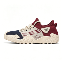 Chaussures de sport rétro pour hommes en maille tricotée color-block, respirantes et antidérapantes, idéales pour la randonnée printanière en extérieur – Vente en gros usine, personnalisables