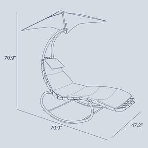 <span class=keywords><strong>Silla</strong></span> hamaca <span class=keywords><strong>colgante</strong></span> mecedora curvada con dosel y cojín para jardín, patio, porche, junto a la piscina - Product Image 4