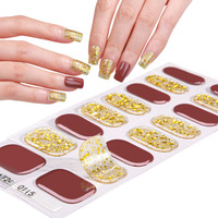 Zhengxiang personnalisé 3D français corée du sud lumière UV durcissant semi-durci vernis à ongles Film paillettes poudre couleur-saut Gel ongles
