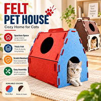Vente en gros OEM : Maisonnette pour animaux en feutre, portable, pour intérieur, pliable, avec poignée, couleur et taille personnalisables, emballage inclus