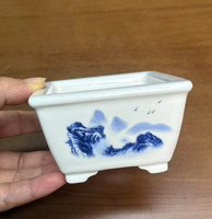 Yixing Pot Bonsai keramik mengkilap, Pot Bonsai klasik pola gaya Tiongkok untuk rumah atau taman dengan sukulen bunga kecil