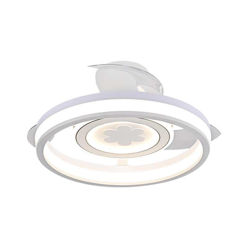 Nordic Bladeless DC Motor LED Ceiling Fan Light with 6-Speed Remote Control for Bedroom Household Use