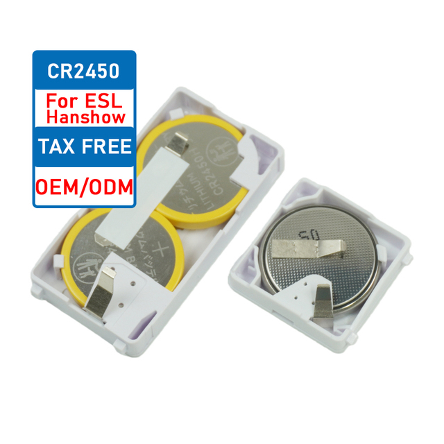 Customized 3V Button Coin Cell Lithium Battery Pack CR2450 CR2450-2P for SES Electronic Price Tags Electronic Shelf Labels