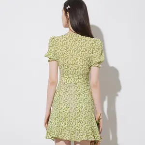 Korsett mit hoher Taille und einteiligem Blumen-Mini-Kurz kleid für Frauen