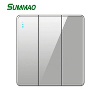 Panneau en verre trempé de haute qualité gris luxe double prises murales britanniques interrupteurs prise USB électrique nouveau design