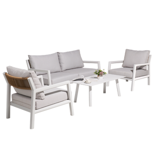 Ensemble <span class=keywords><strong>de</strong></span> meubles <span class=keywords><strong>de</strong></span> jardin imperméables d'extérieur, coussins doux à séchage rapide, alliage d'aluminium léger haute résistance, pour <span class=keywords><strong>balcon</strong></span>, terrasse, parc - Product Image 1