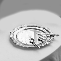 Assiette à dîner en acier inoxydable de luxe haut de gamme de style européen