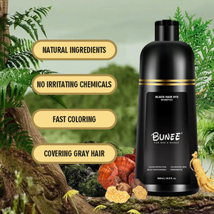 Fórmula de Crema Herbal 100% Natural 4 en 1, <span class=keywords><strong>Champú</strong></span> para el Cabello Semipermanente Negro Marrón Oscuro con Ginseng, Tinte Rápido en 10 Minutos para Reparación - Product Image 4