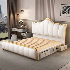 Meubles de chambre à coucher modernes en cuir fonctionnels pour le rangement, lits de massage, ensemble de draps de <span class=keywords><strong>lit</strong></span> - Product Image 6