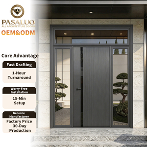 Portes de sécurité blindées en aluminium double couche, style américain, personnalisées, pour maison et villa, modèle OEM PSL 2026 - Product Image 1